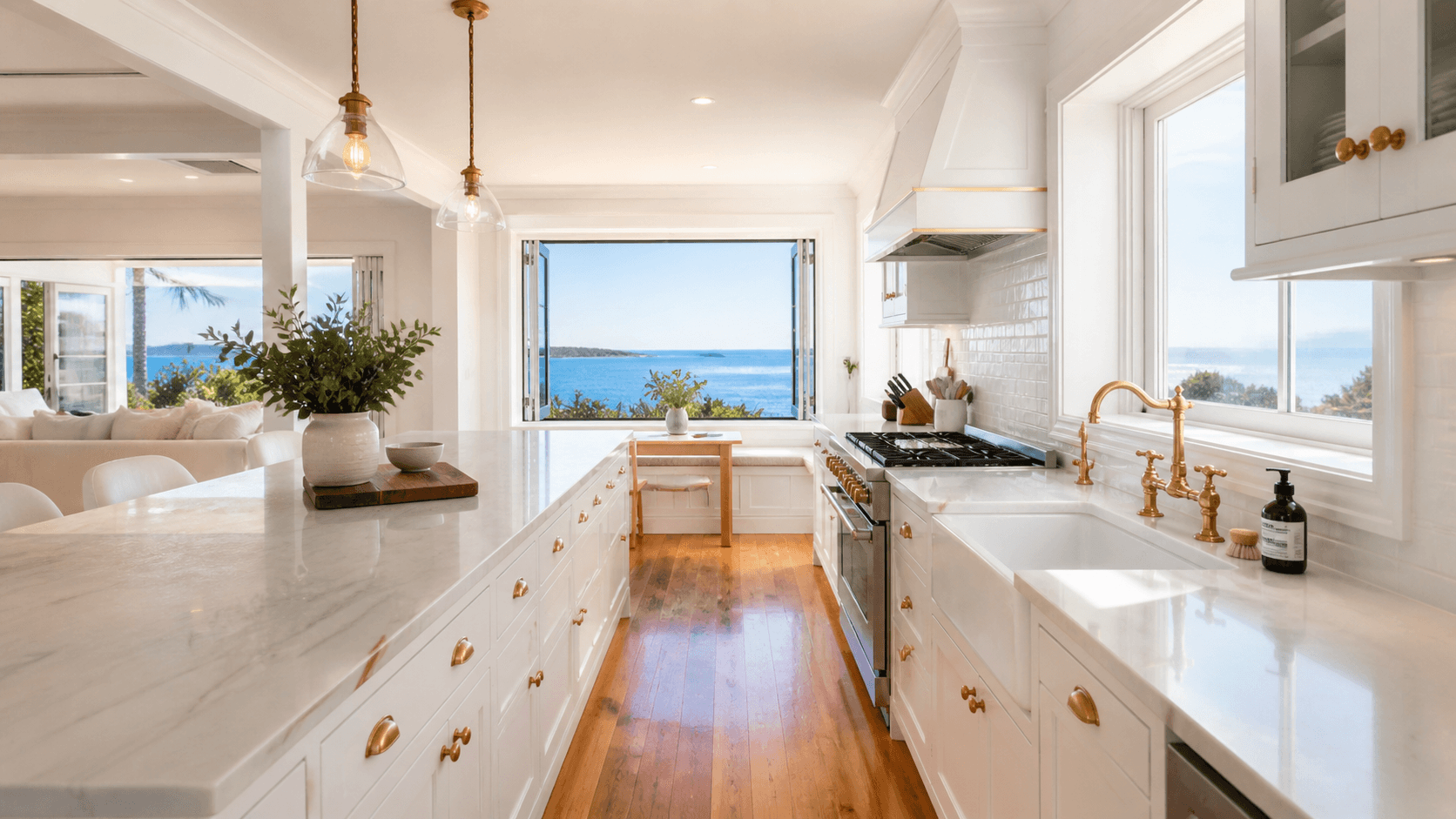 A kitchen with custom timber joinery